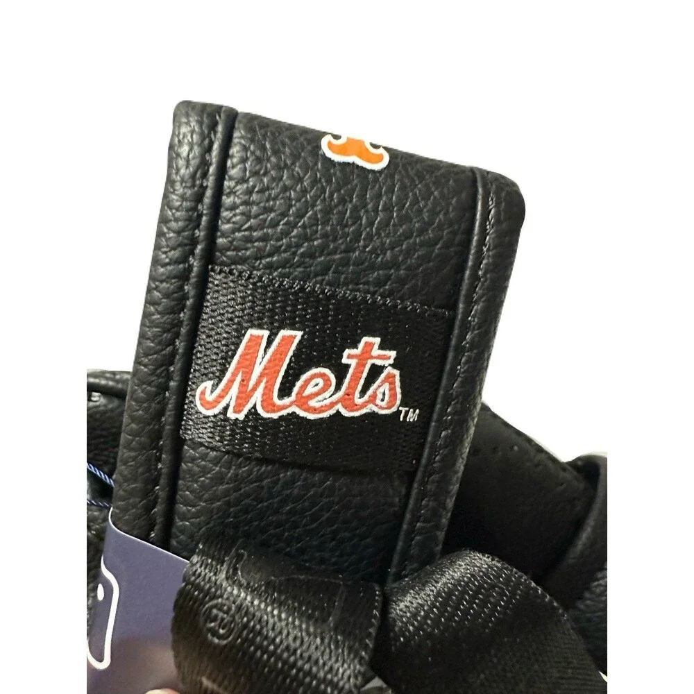NEW Montana West New York Mets Stamped Logo Black PU Leather Mini Backpack MLB